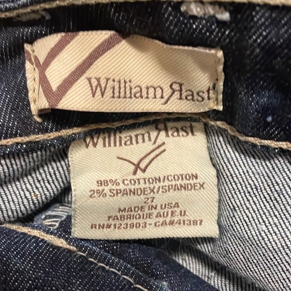 LADIES JEANS by Wm Rast:27”FRONT RISE 8”BACK RISE,12”INSEAM 33”,WAIST 13 1/8” - Picture 7 of 9